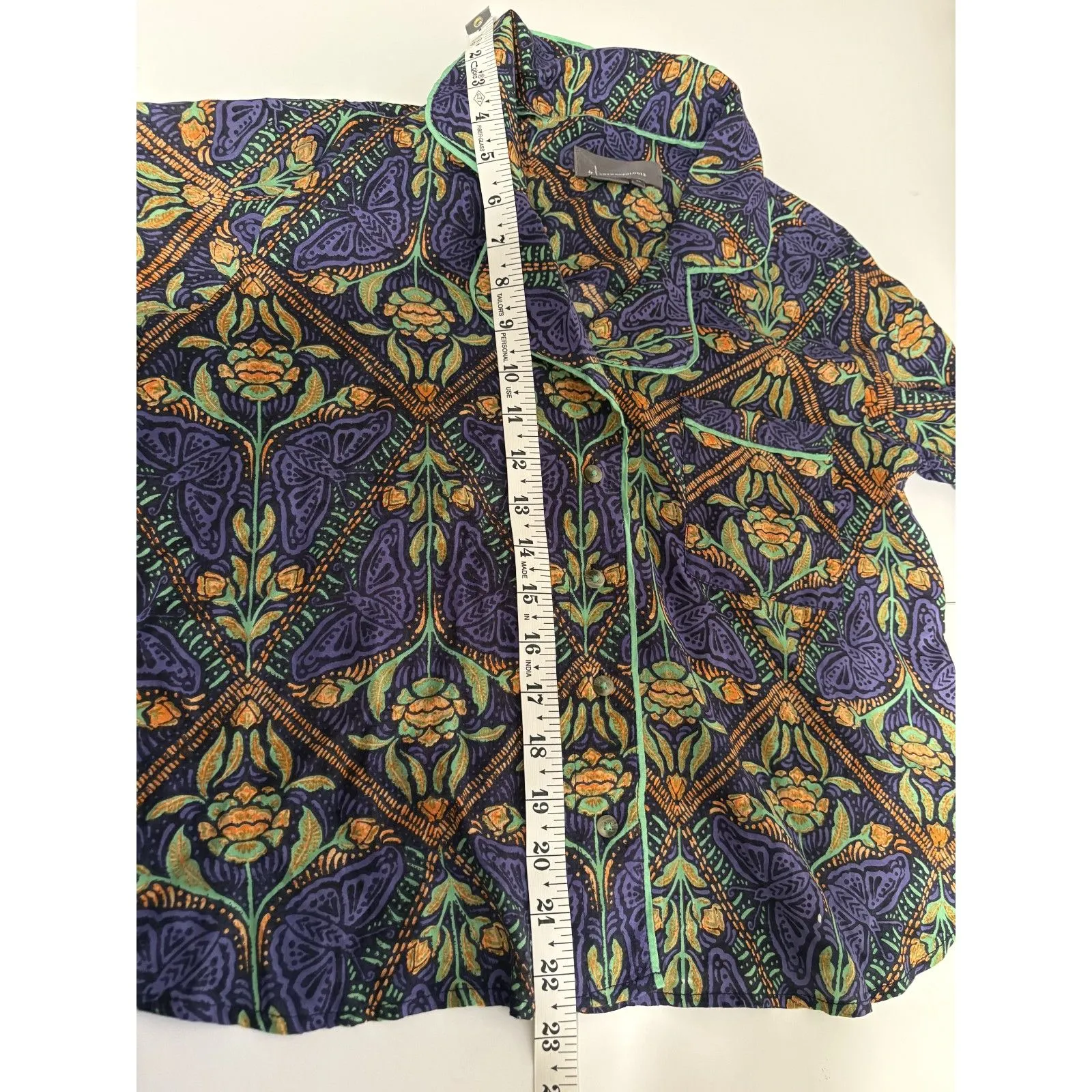 Anthropologie Boho Floral Print Button Down Top Pajama Top - Image 6