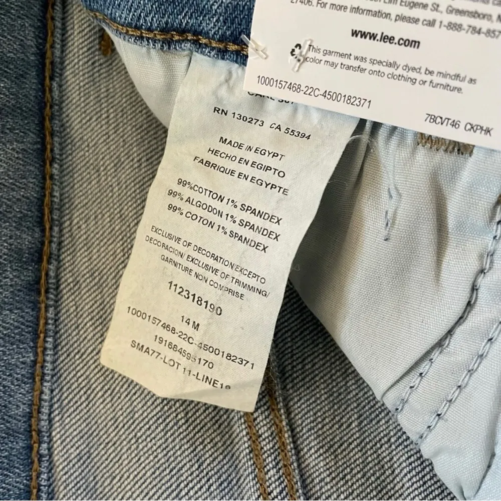 Lee High Rise Relaxed Fit Stretch Denim Jean cutoffs cut off shorts Blue 14 new - Image 10