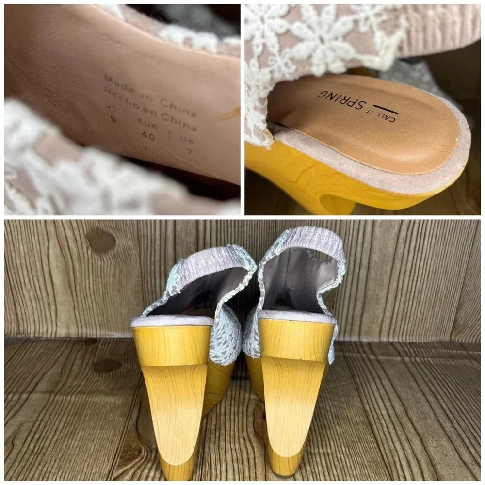 floral lace wooden sandalias wedge
Call it spring peep toe sandals
Women’s 9 - Image 4