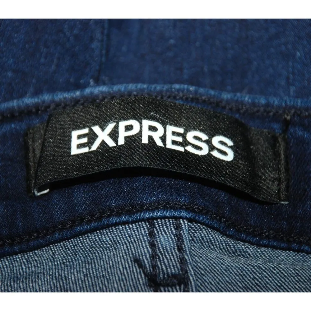 Express Ankle High Rise Denim Perfect Metallic Side Stripe Skinny Jean Womens 6 - Image 9