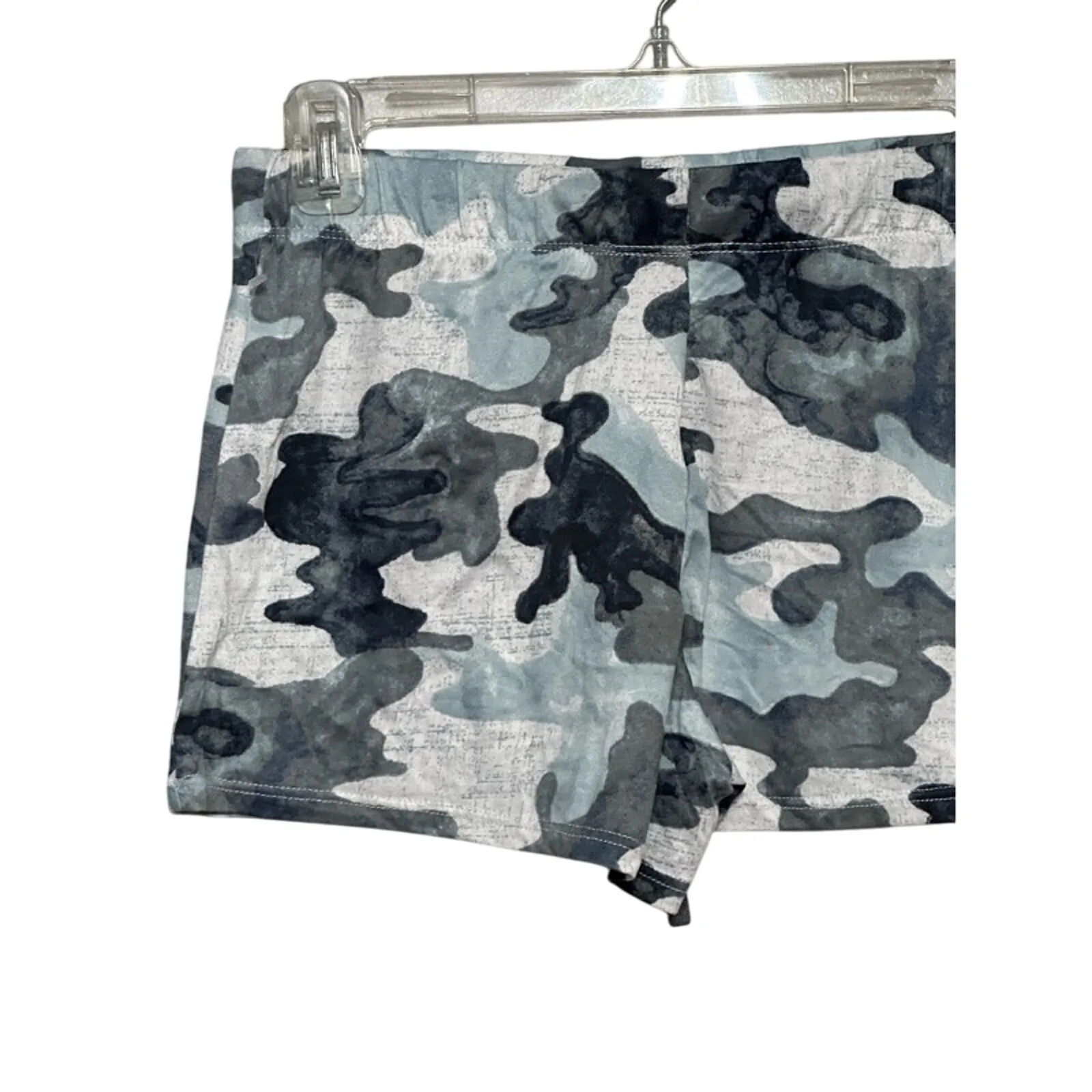 Lounge Sleep Shorts Camouflage Print Adjustable Drawstring Stretchable Gray NWOT - Image 5