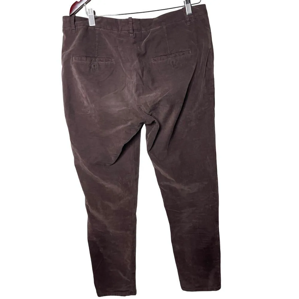 Brunello Cucinelli chocolate velvet mid rise trousers sz 10 - Image 4