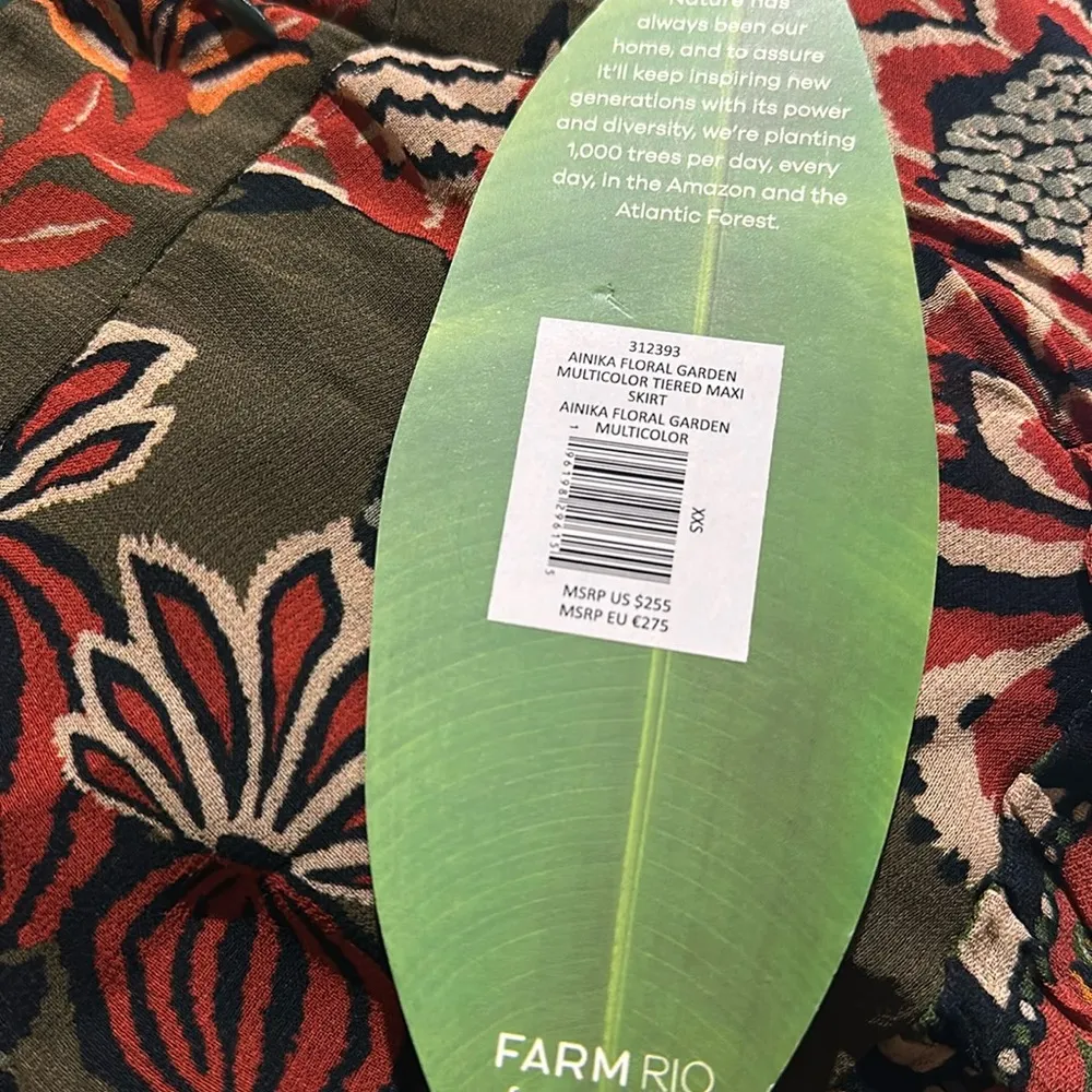 NWT Farm Rio Multicolor Ainika Floral Garden Tiered Maxi Skirt - Image 12