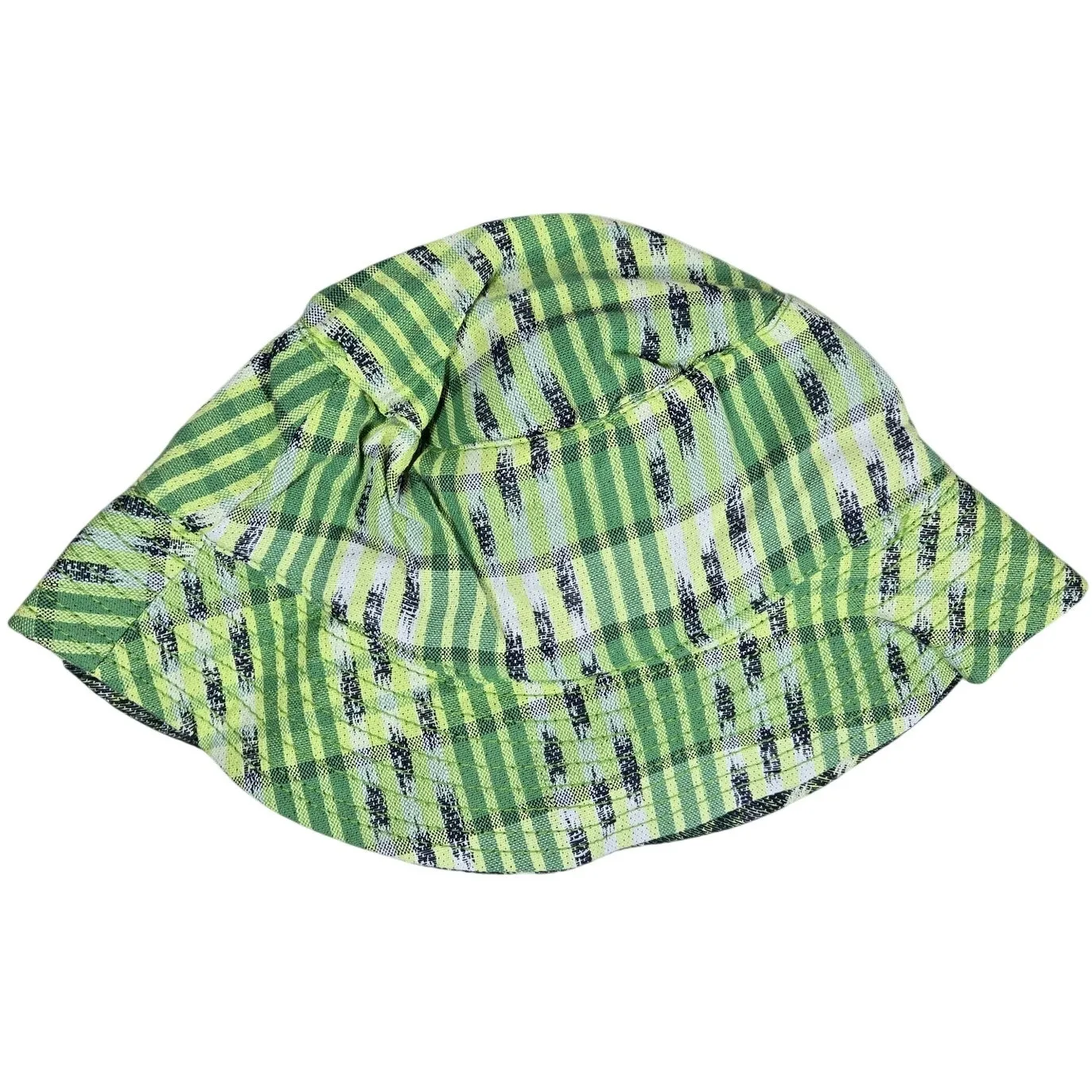 Aerie  Bucket Hat Green Yellow‎ Plaid Pattern One Size - Image 3