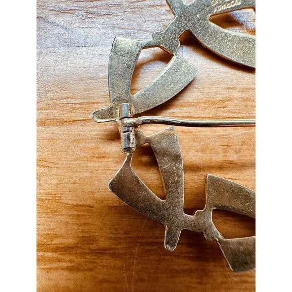 Norway Blue Enamel Sterling Silver‎ 925S Circle Brooch Pin Vintage 1.75" - Image 10