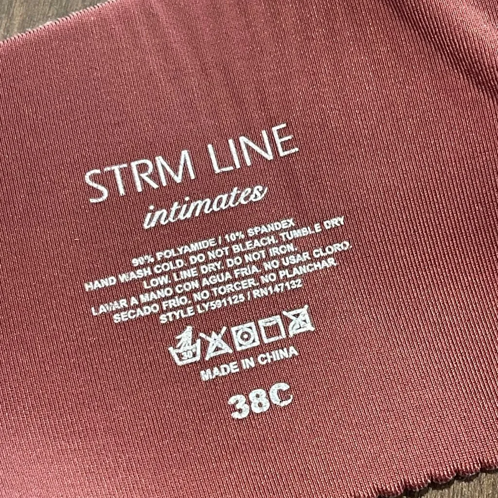 STRM LINE Push Up Wire free Bra Women's Size 38C Rust Adjustable Style: LY591125 Red - Image 4