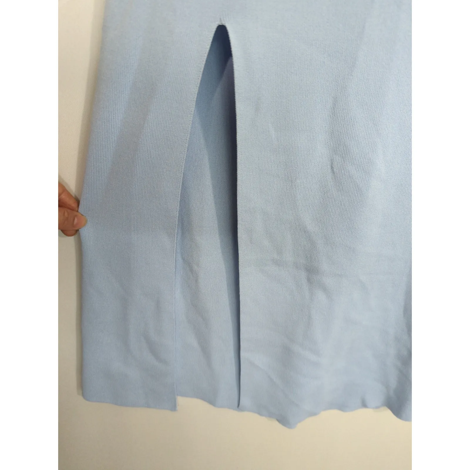 Urban Revivo Light Blue Cami Scoop Neck Slit Hem Dress MEDIUM NWT Coastal Casual - Image 4