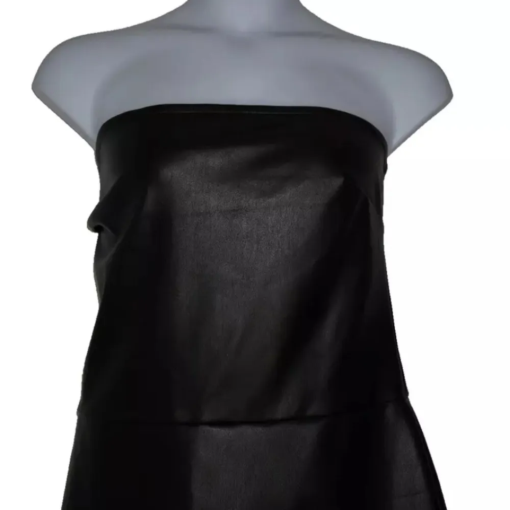 Afrm Black Braylon Faux Leather Strapless Romper Size: 3X NWT Plus Skort - Image 3