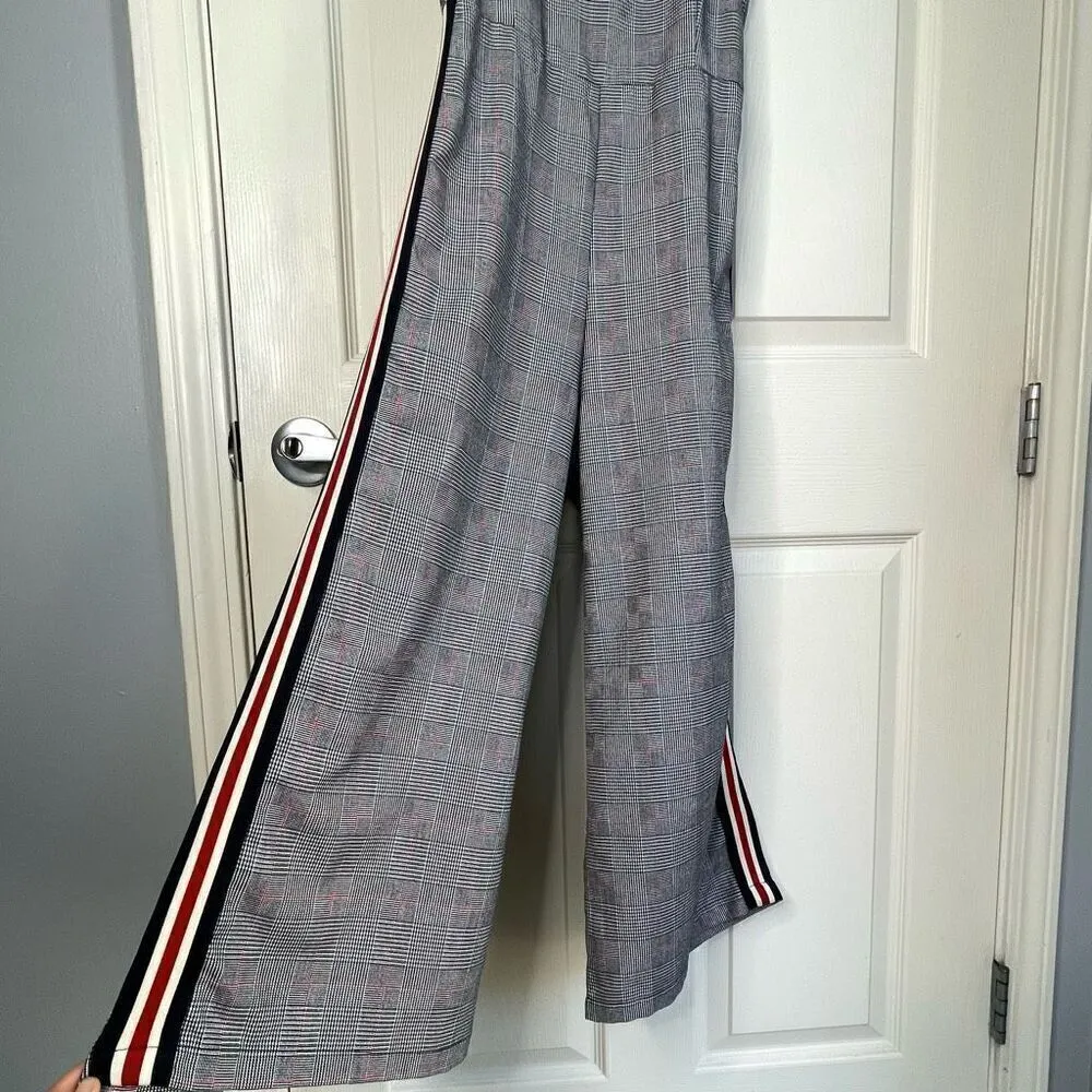 Charlotte Russe Glen Check Plaid Wide Leg Jumpsuit - XS - Image 6