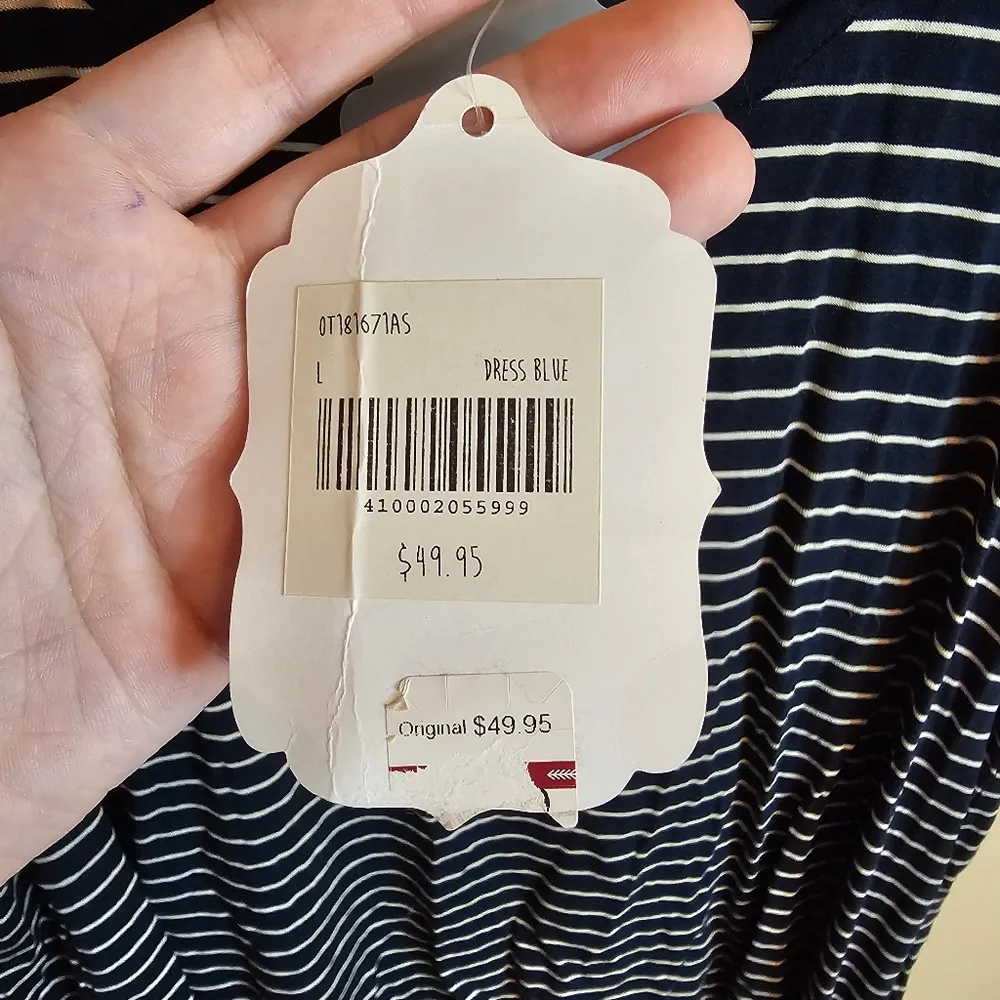 Altar'd State Navy Blue And White Striped Side Tie Tank Top - Image 5