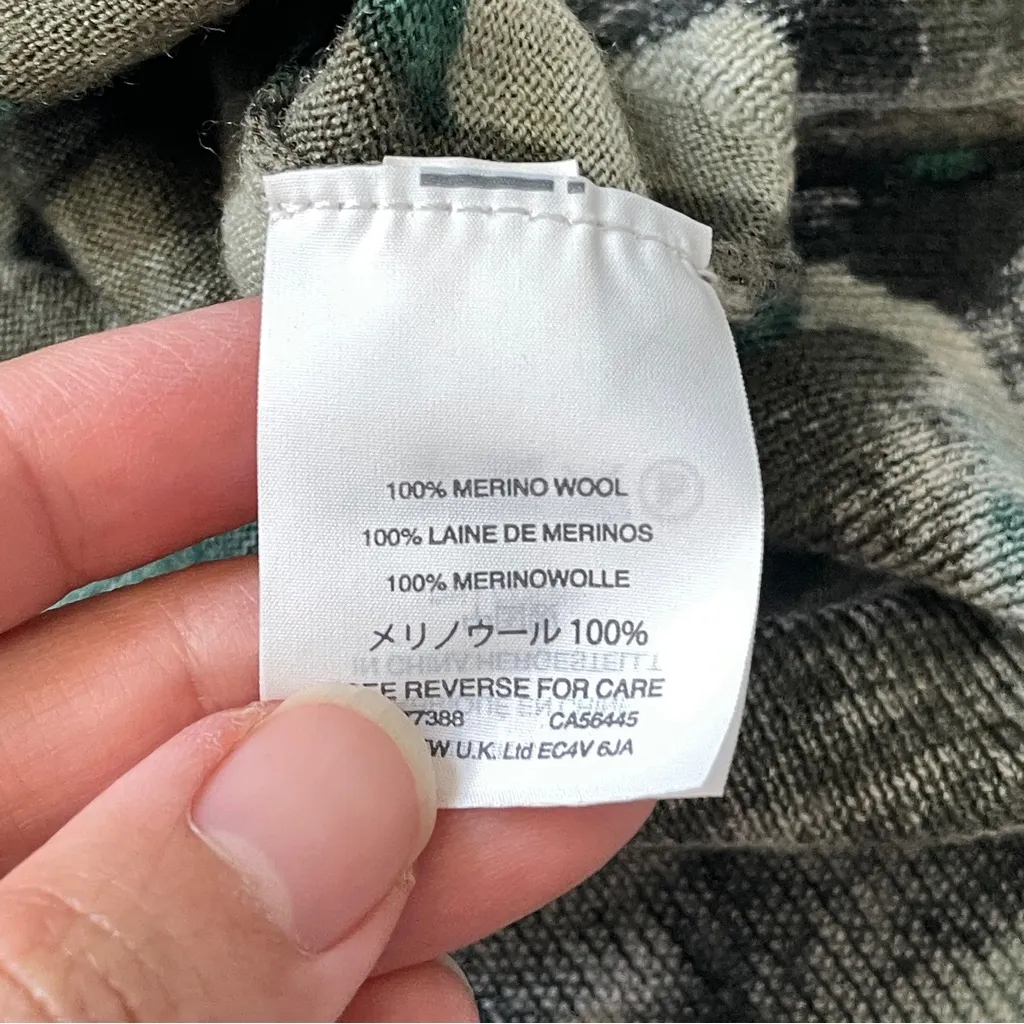 J.Crew Wool Sweater merino camo womens Green Brown (xsmall) winter outdoor layer - Image 6