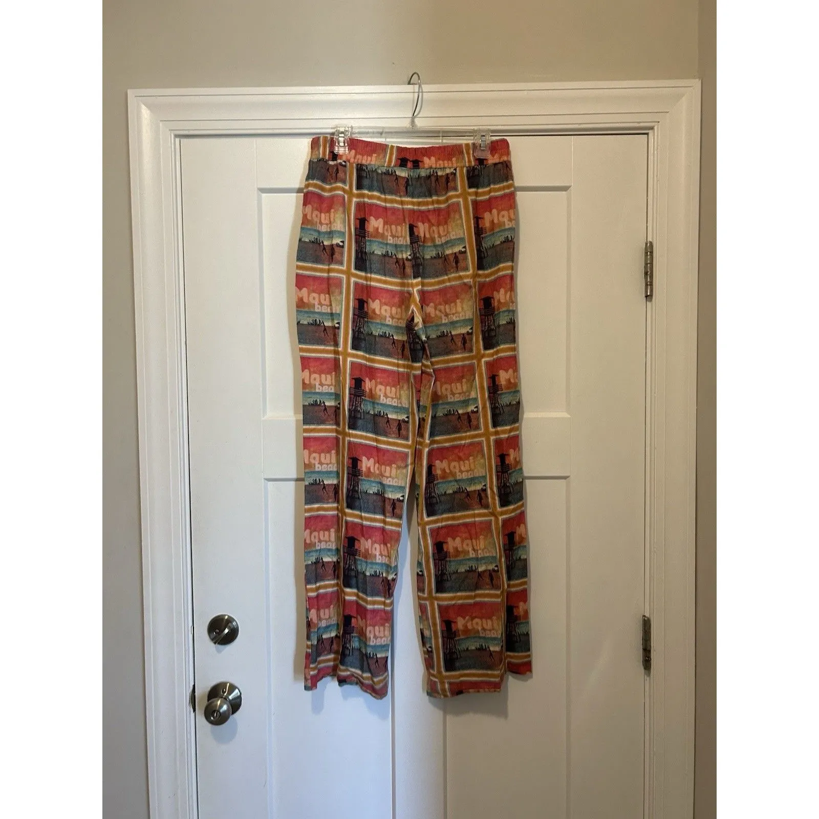 C&C California Maui Beach Linen Pants Size Medium Drawstring Elastic Waist Boho - Image 6