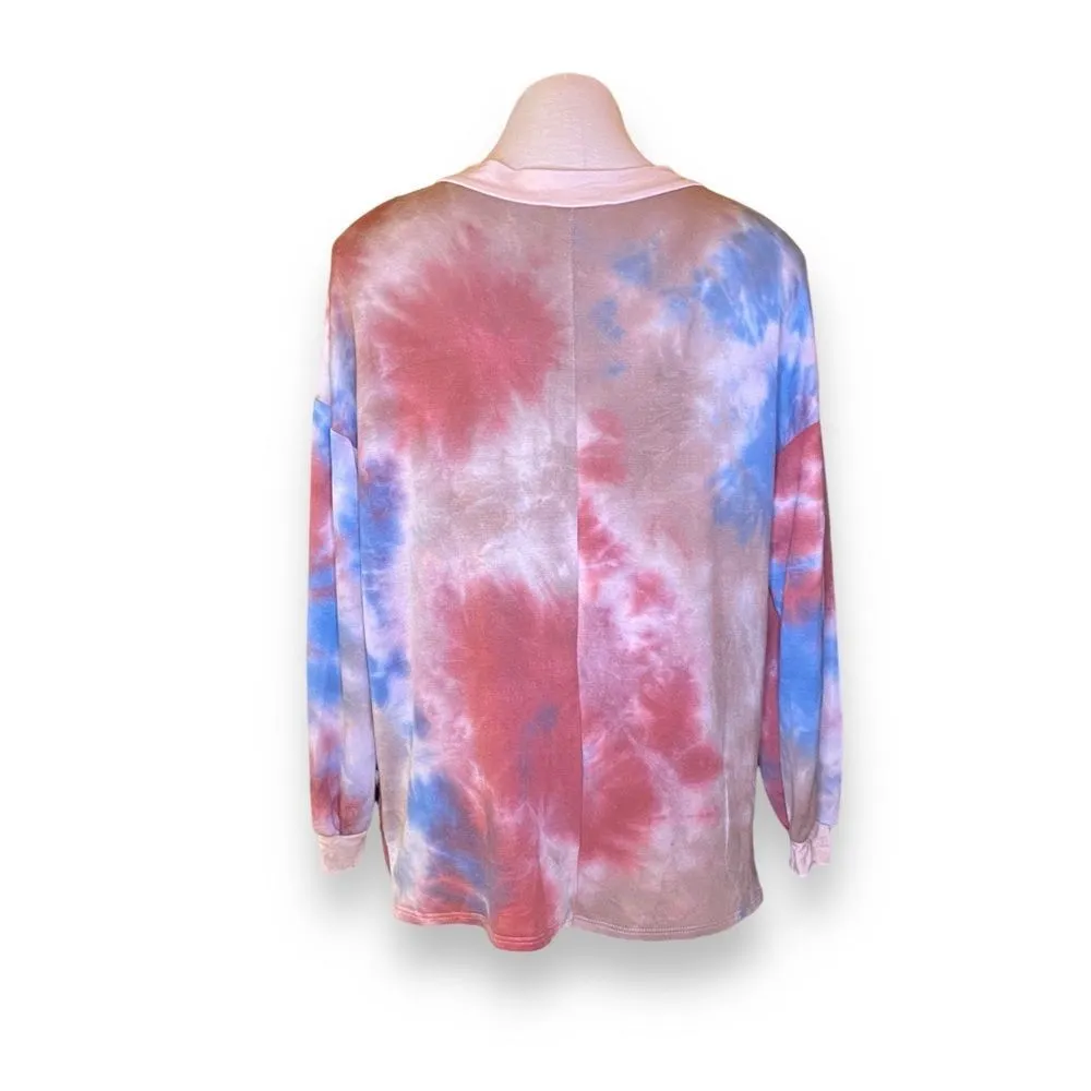 Haptics by Holly Harper Super Soft Tie Dye Long Sleeve Oversized Pullover Top - Image 6