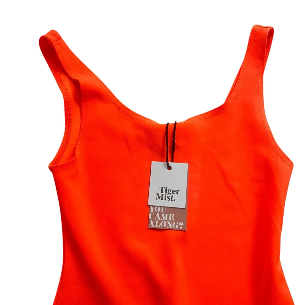 Tiger mist Honey Midi Dress Neon Orange Size Small NWT Bodycon - Image 4