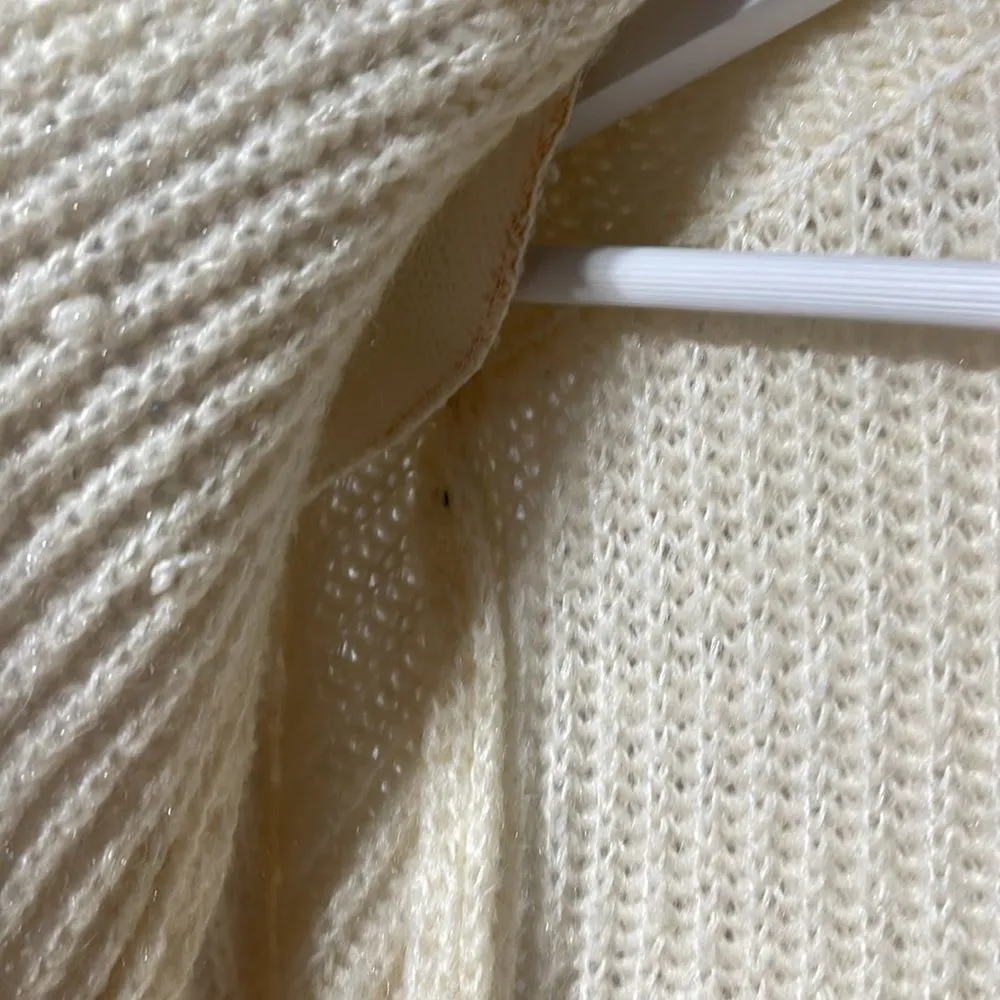 Vintage Cream Cardigan Large One Button Closure - Image 9