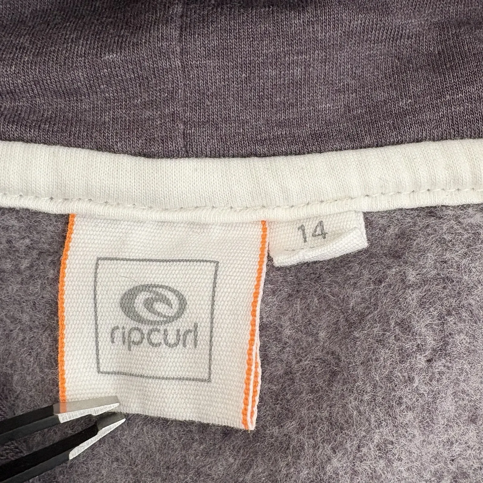 Rip Curl Purple‎ Full Zip Hoodie Sweatshirt Jacket XL Size 14 Beach Vacay Y2K - Image 5