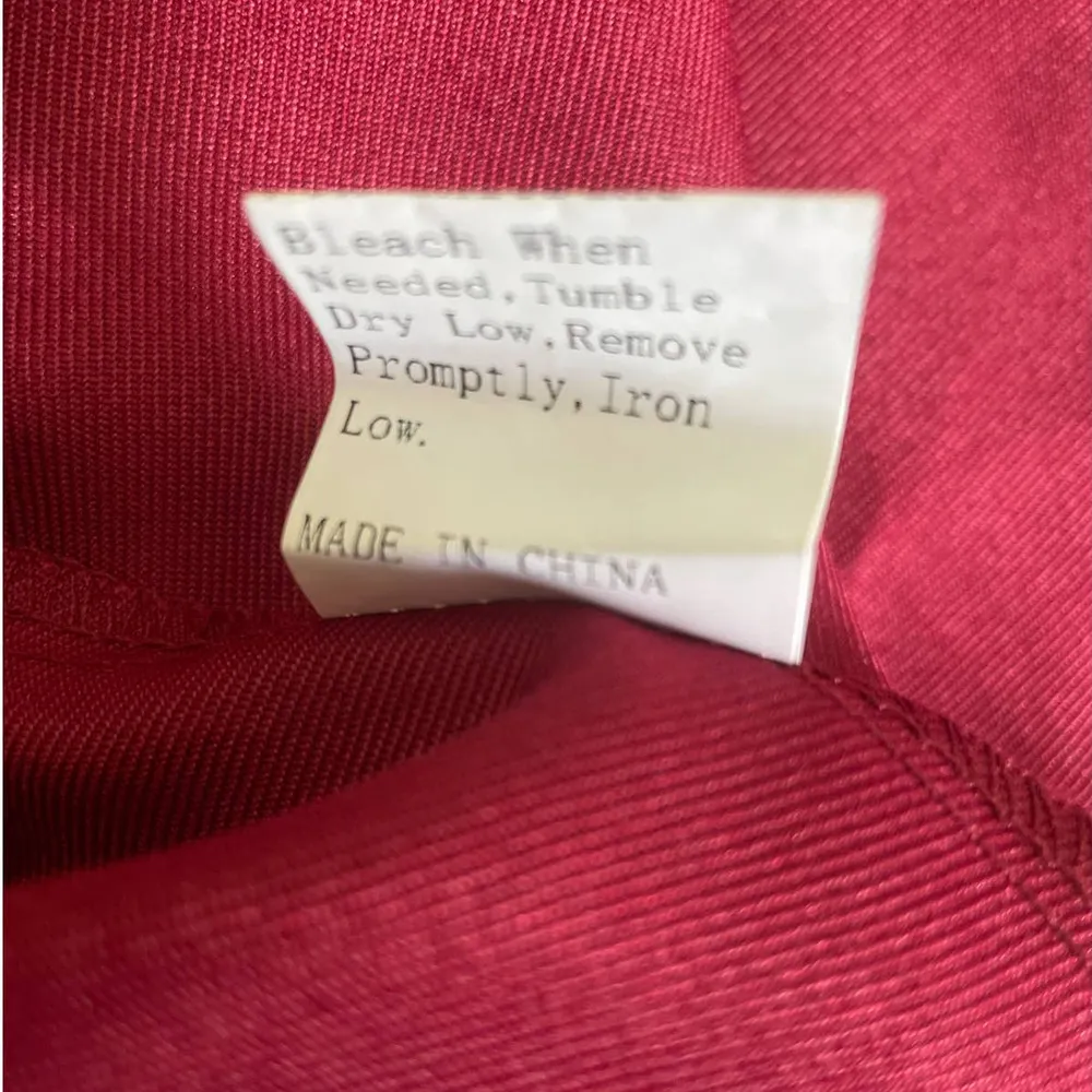 Blouse Women Medium Red Asymmetrical Bodice Sleeveless Peplum Hem Zip - Image 8