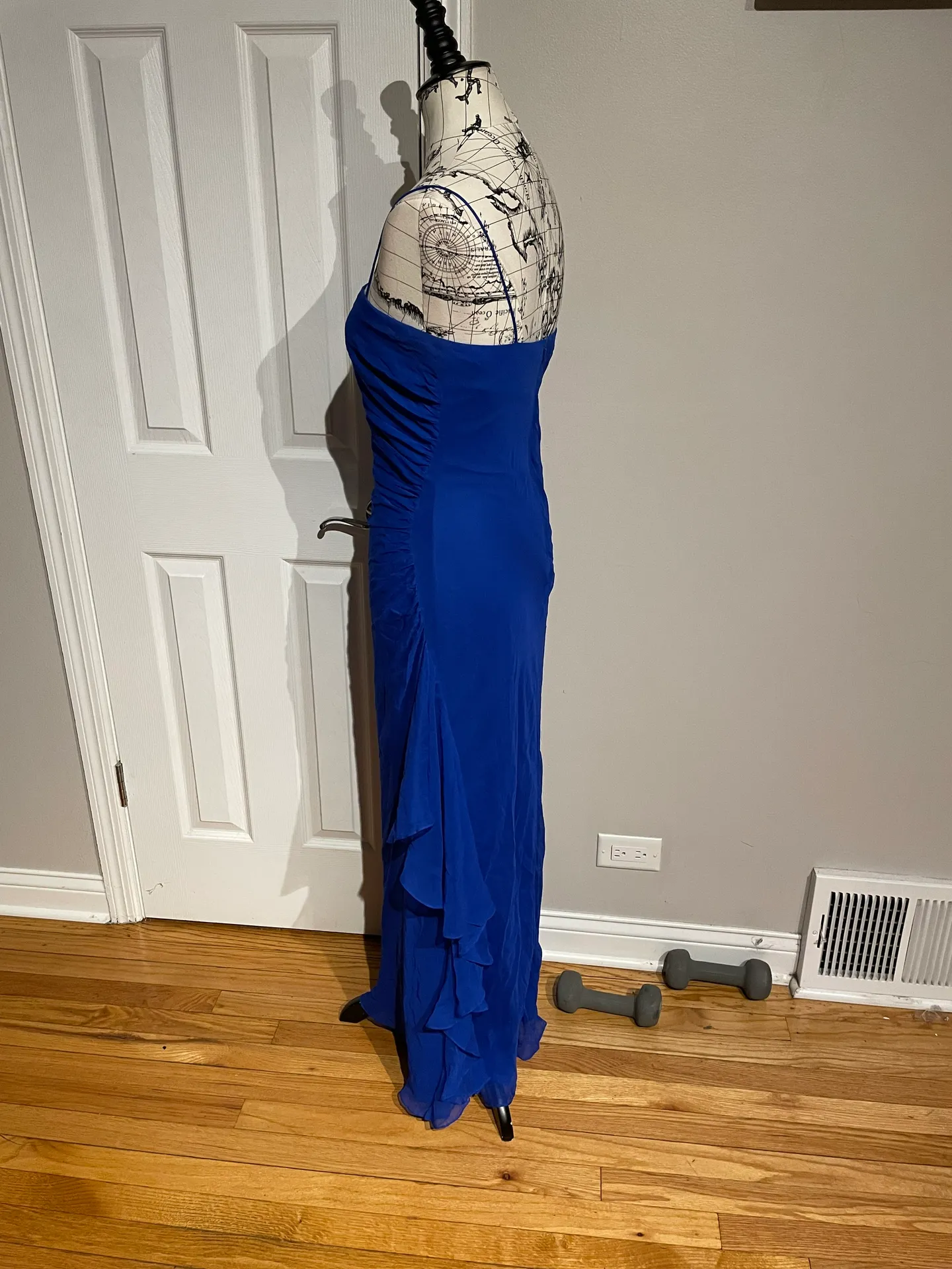 Vintage y2k Niki by Niki Livas Silk Spaghetti straps fit bodice bright 10 - Image 2