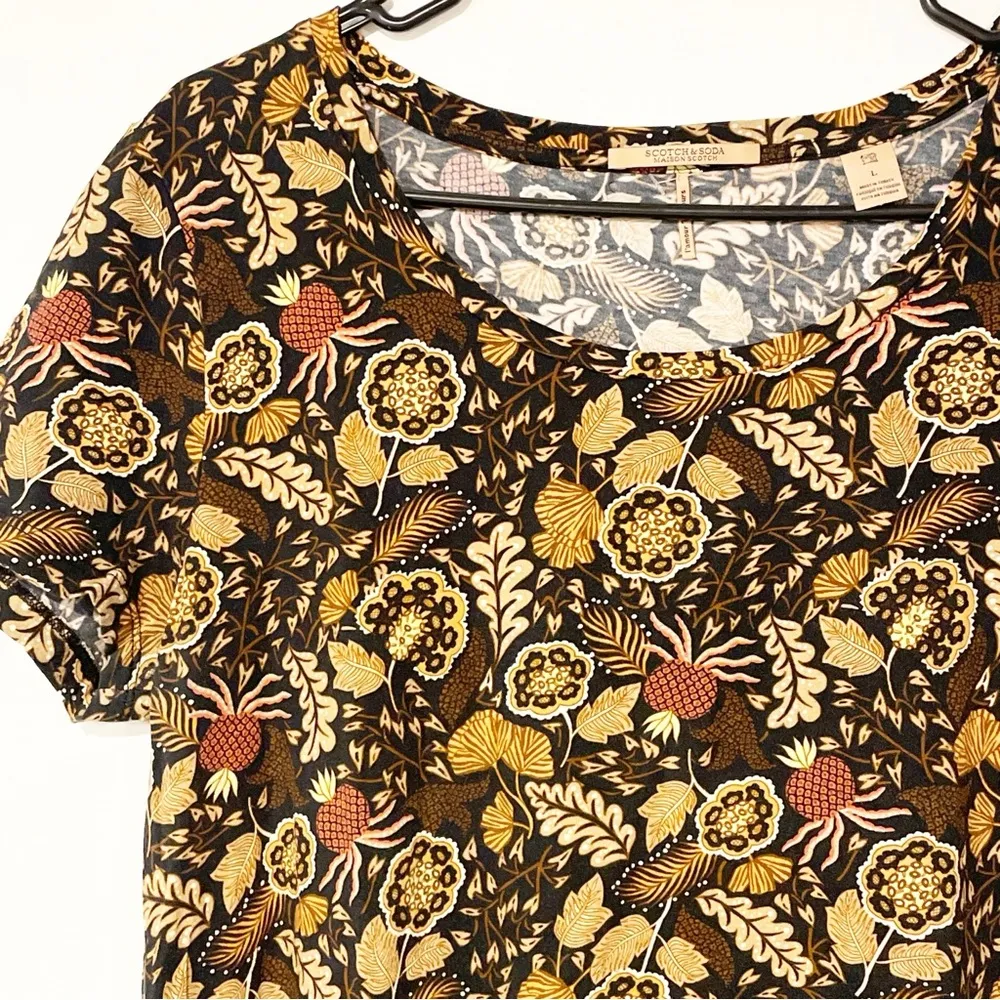 Anthropologie Scotch & Soda Size Large Harvest Floral Print T-Shirt Top - Image 2