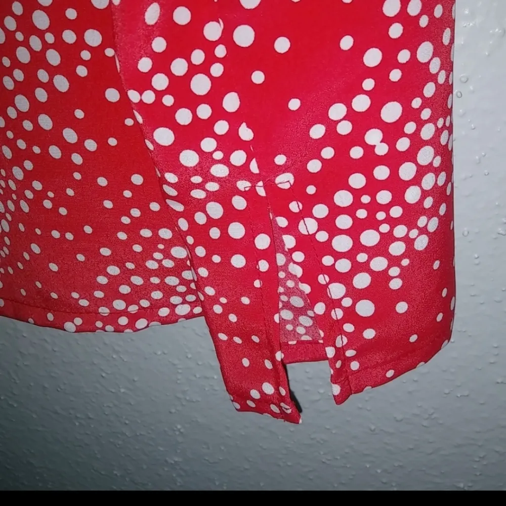 Blair 3X Button Down Red White Dot Jacket Top Set Plus - Image 8