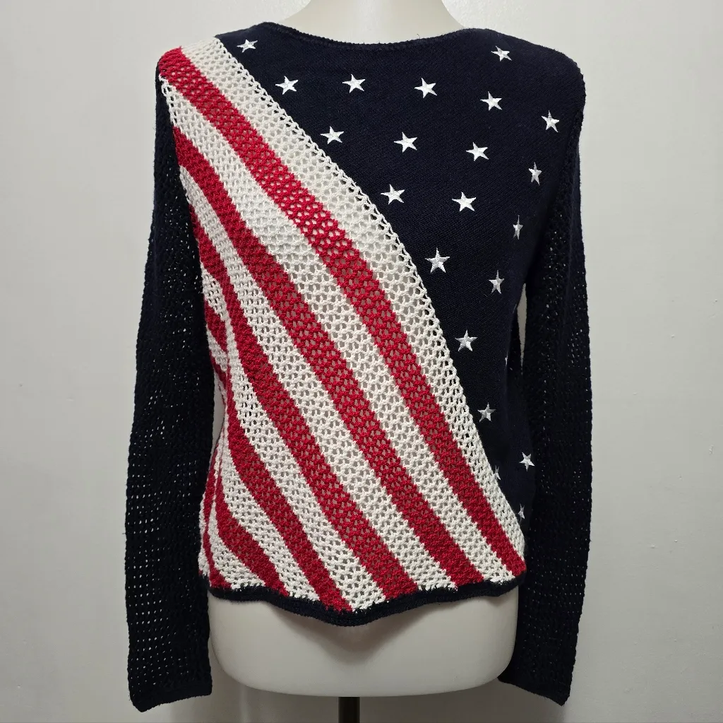 Norton Studio Patriotic American Flag Knit Sweater MP Americana Festival Red Size undefined - Image 2