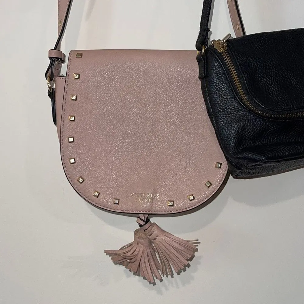 PINK AND H&M Womens Crossbody Bag Purse Shoulder 2 Pc Bundle Black Pink Small‎ - Image 5