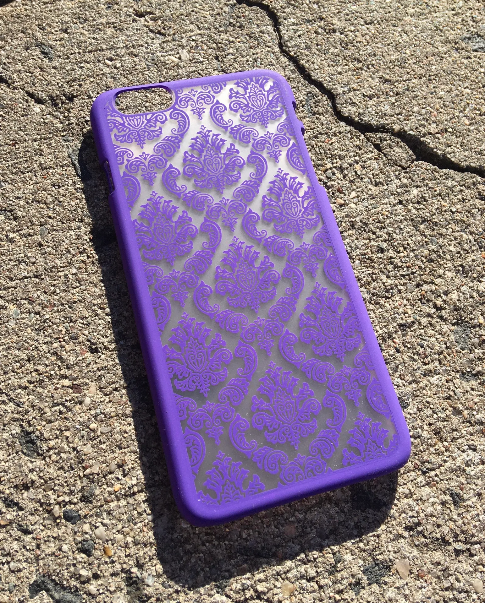 iPhone 6Plus/ 6s Plus Fashion Flower Lace Shockproof Hard Case Purple Multiple - Image 2