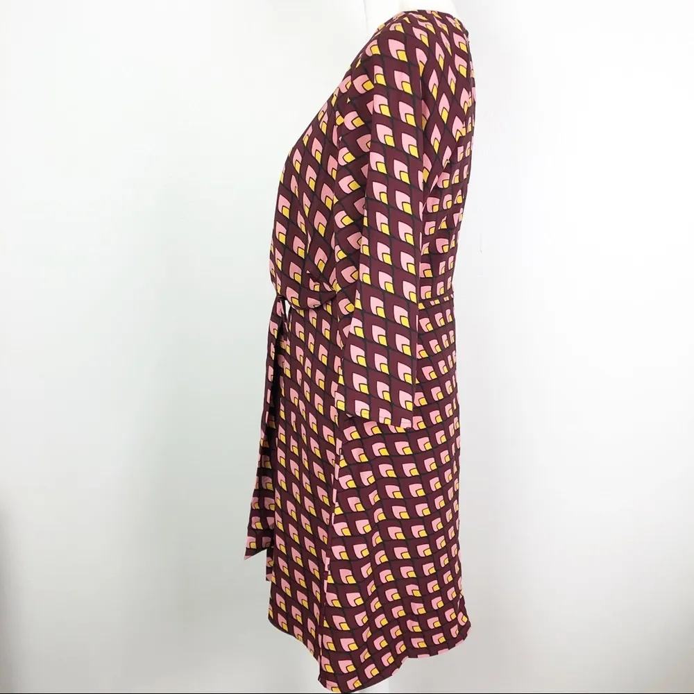 Halogen Tie Front Multi Color Printed Dress Size Small - Image 7