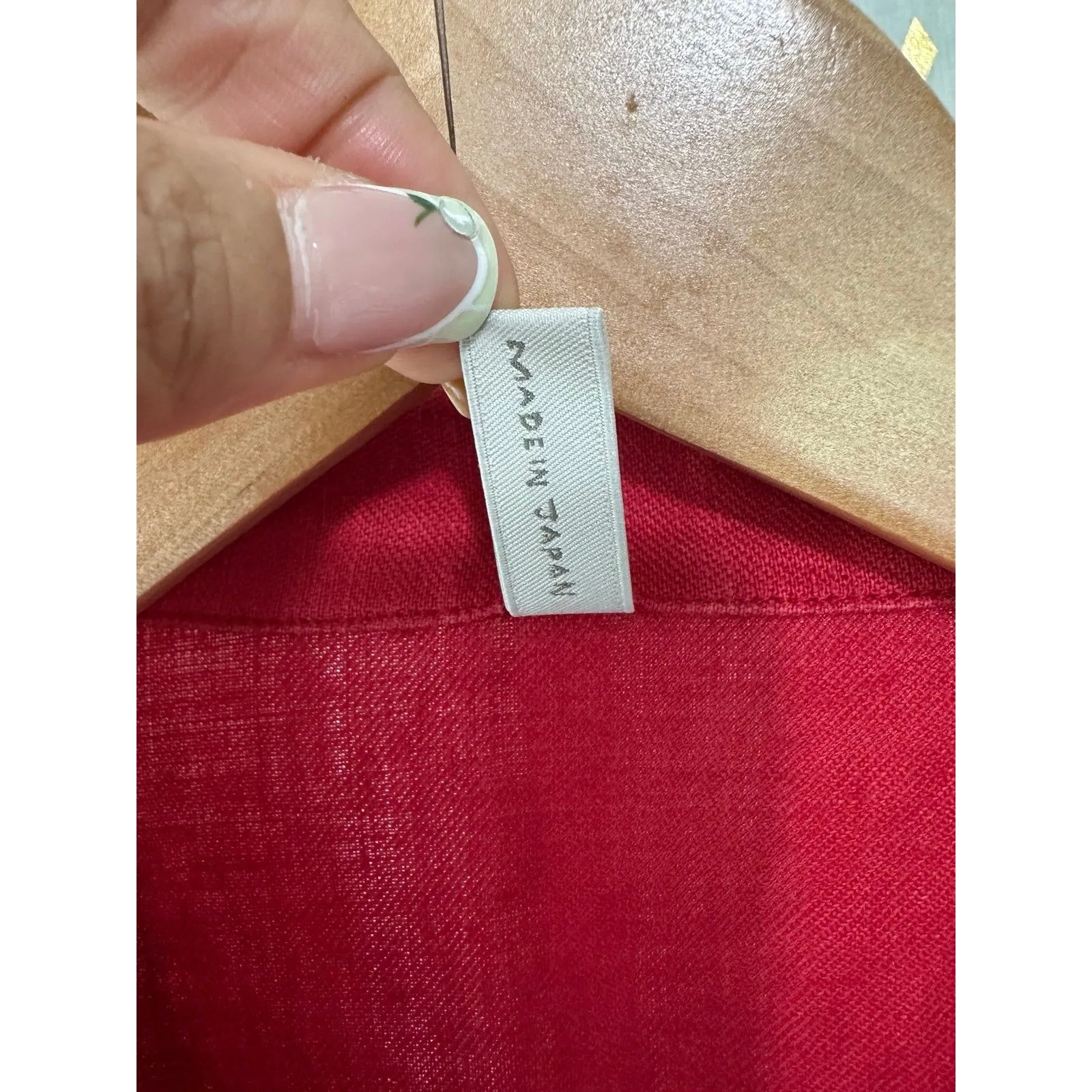 MonoLABO Co. Japanese Brand Women's 100% Linen Button Down Midi Dress XS/S Red - Image 5