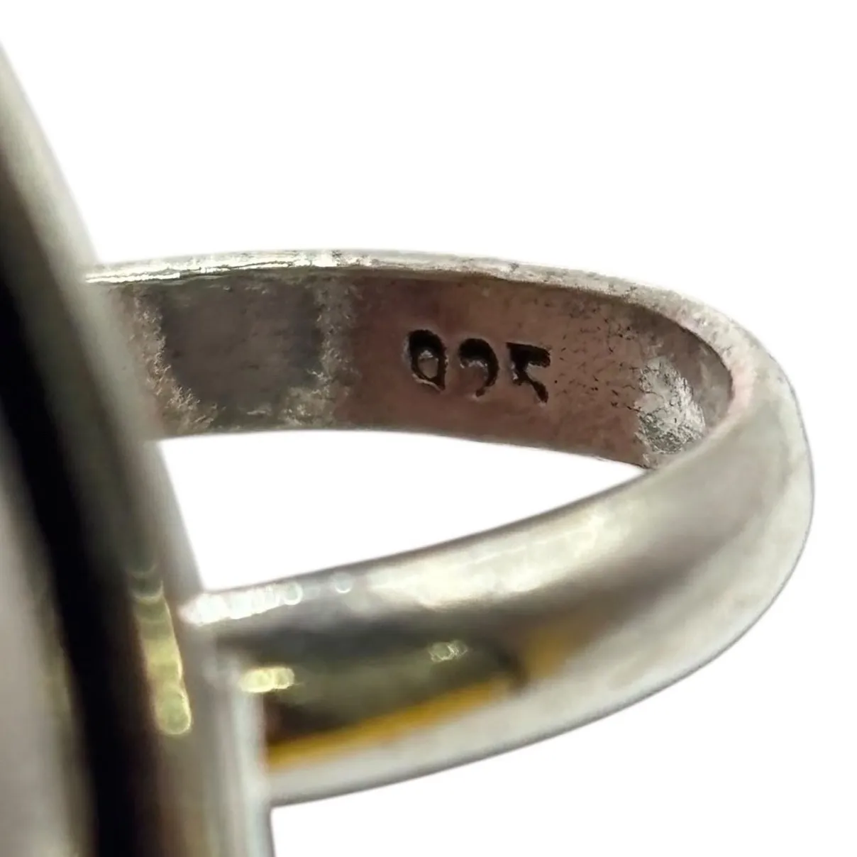 Sterling Silver Teardrop Gemstone Ring 925 Size 8.5 Green Stone Statement - Image 3