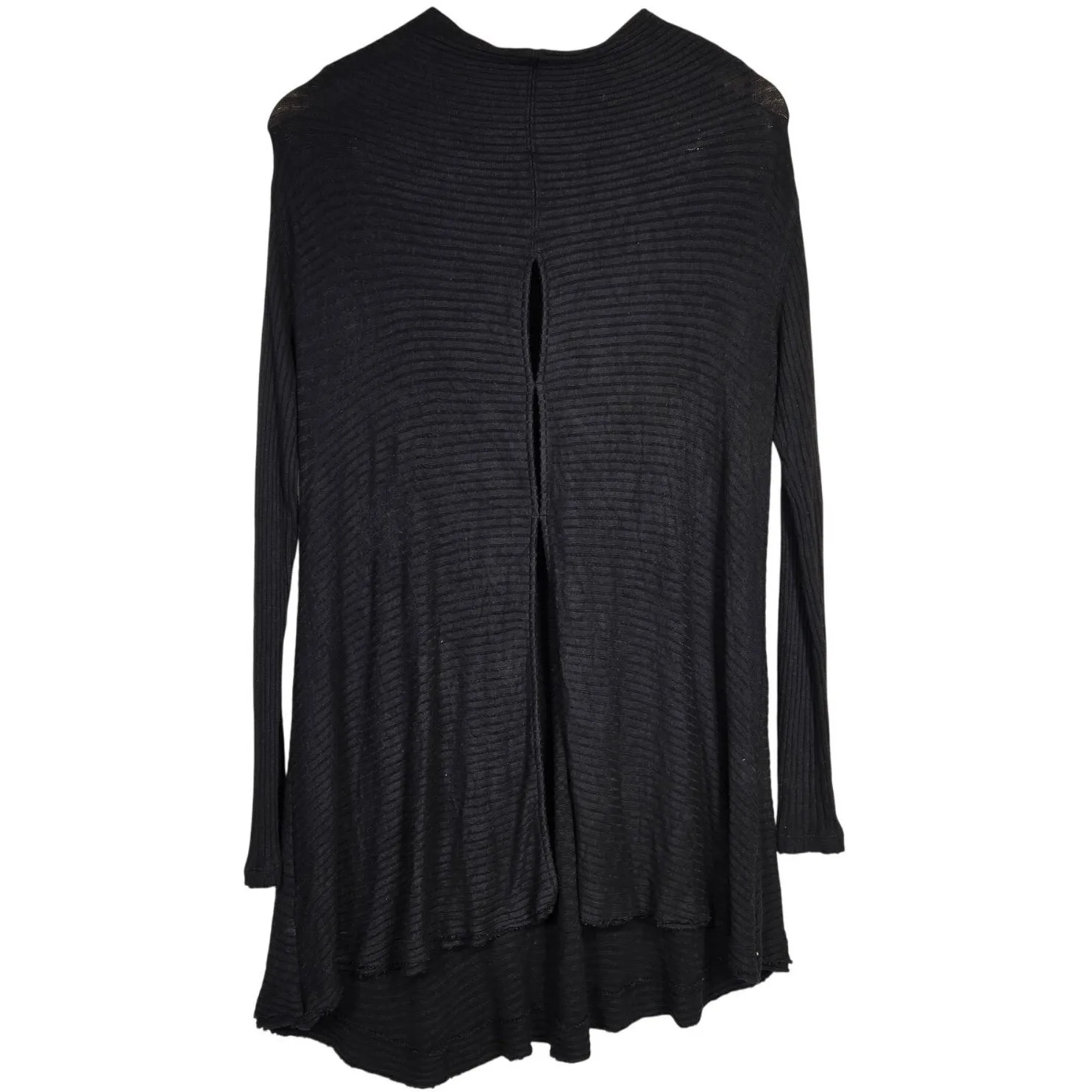 FREE PEOPLE Black Ribbed Mock Neck Long Sleeve Tunic Top‎ Shirt Women's Size M - Image 2