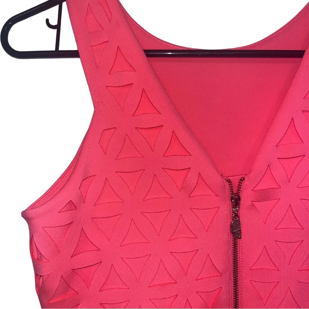 Lilly Pulitzer Mango Pink Sun Ray Daisy Laser Cut Scuba Ponte Shift Dress XS - Image 6