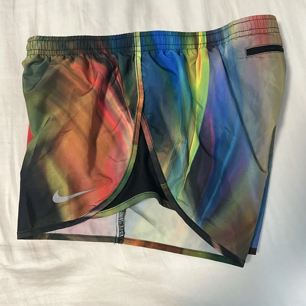 Nike Red and Green Athletic Shorts Vibrant Design - Image 2