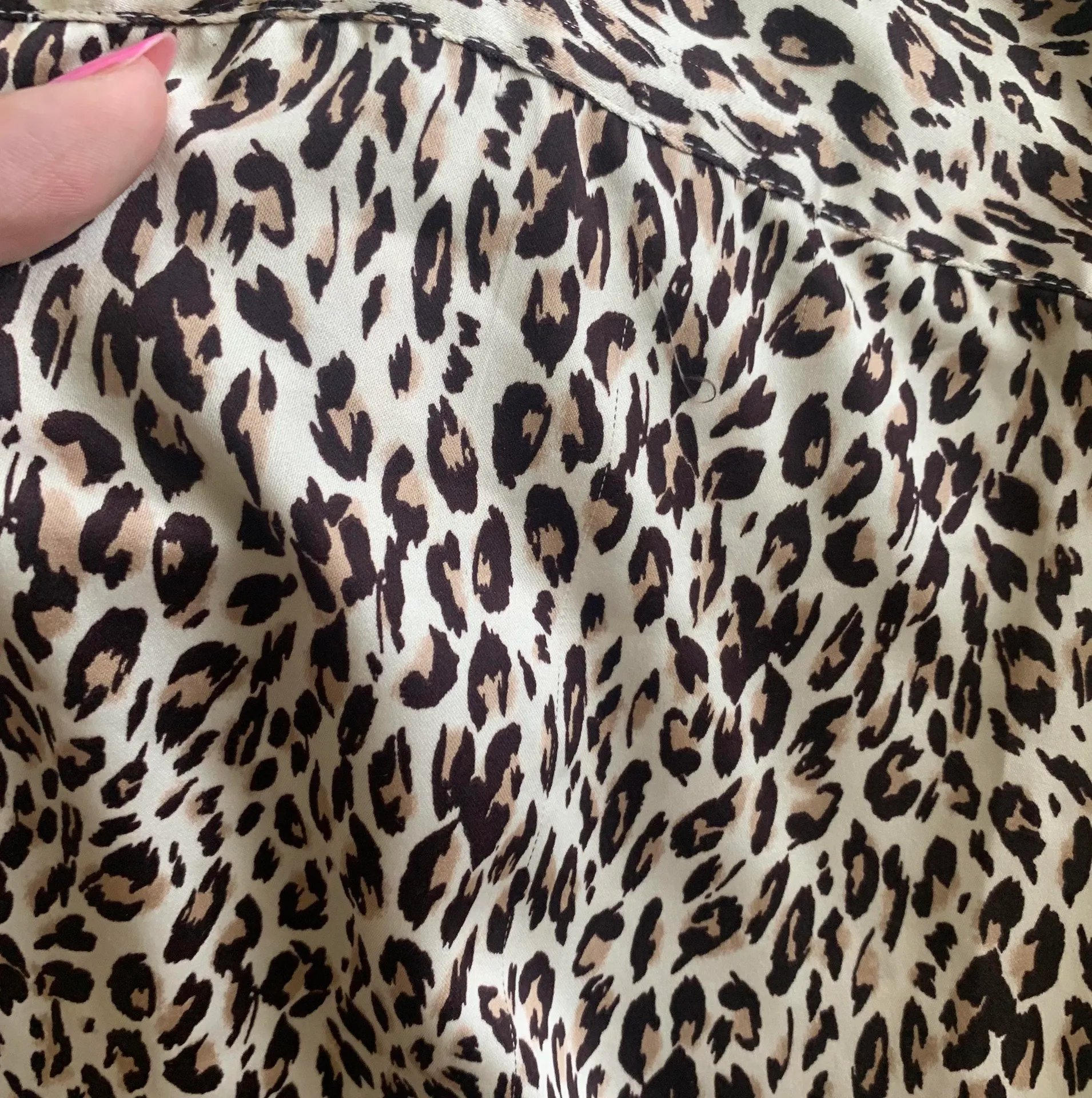 Apt. 9 Satin Leopard Print pajama set oversized button Down   - Image 5