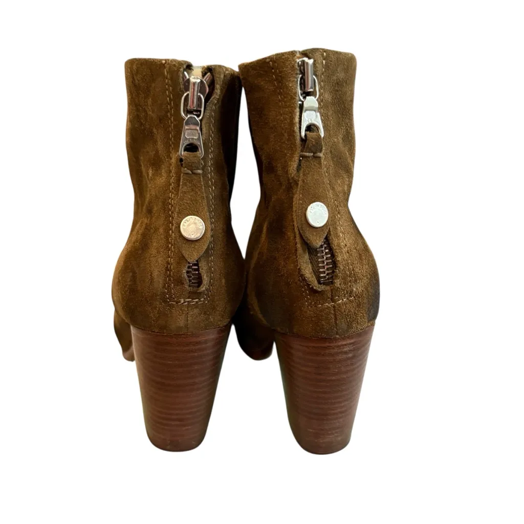 Rag & Bone Classic Newbury Mineral Green Oiled Suede Ankle Boots, Sz EU 37/US 7 - Image 12