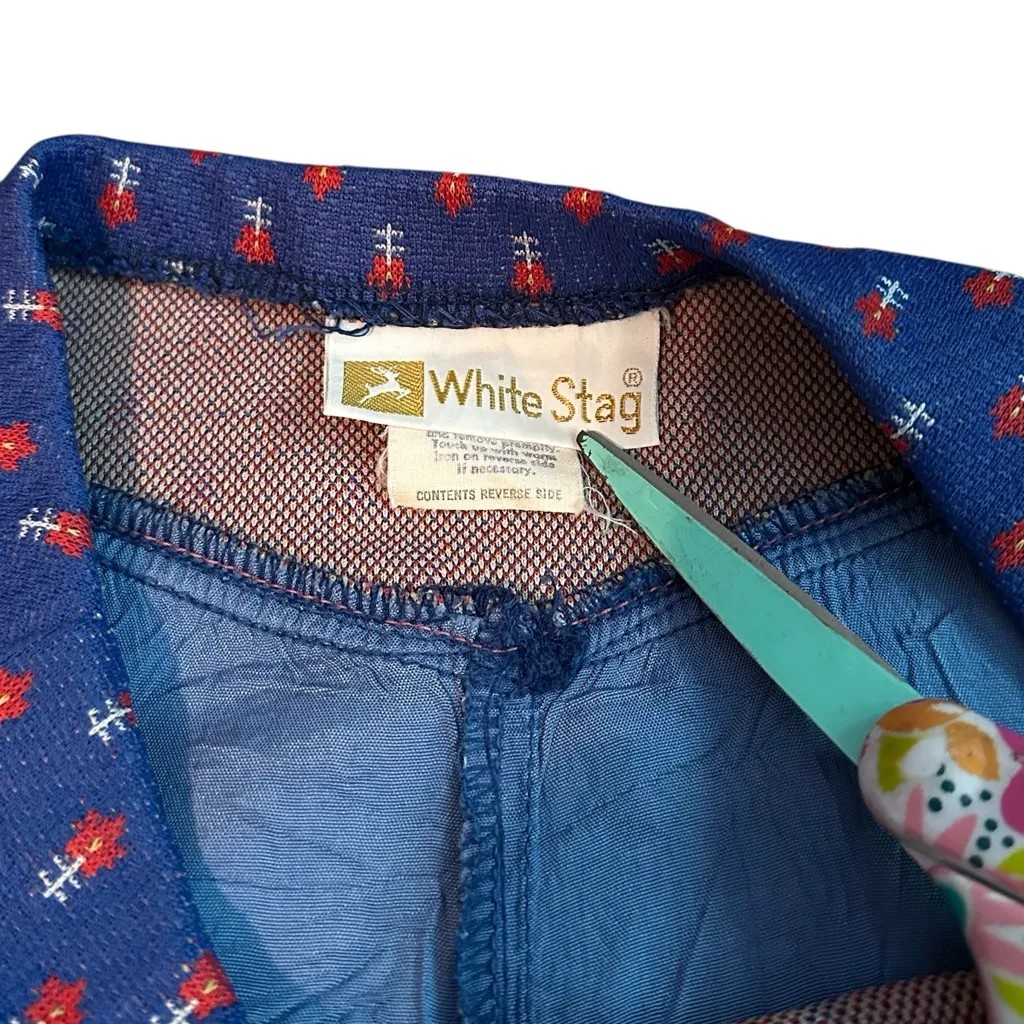 White Stag Vintage 70s Mini Skirt Skort High Waist Preppy Retro Academia Size S - Image 2