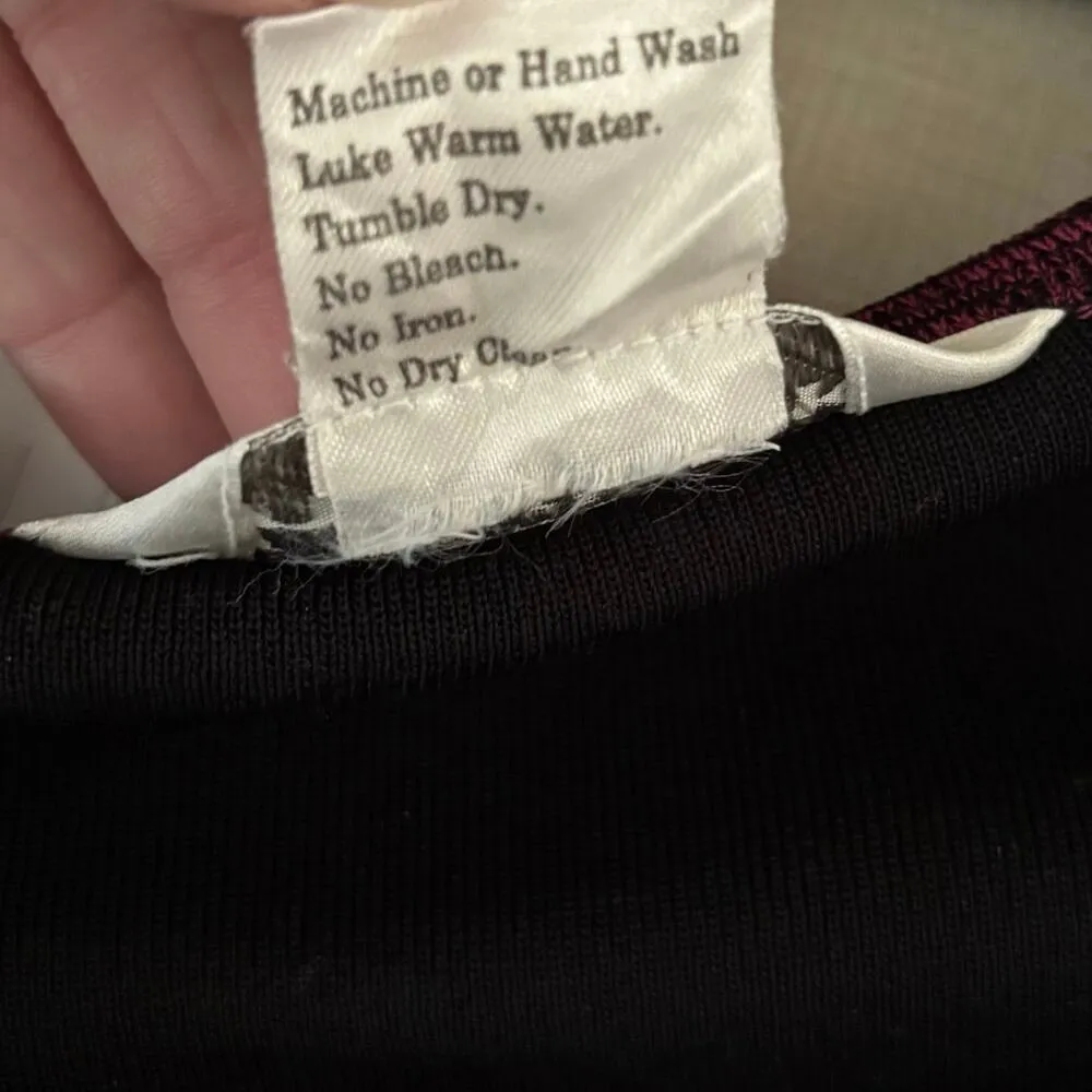 Exclusively Misook Plus Size 3X Button Front Cardigan Sweater Black Magenta - Image 5