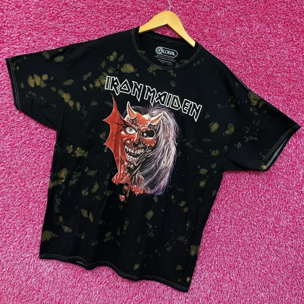 Iron Maiden Oversized Purgatory Bleach dye Tshirt Size Medium - Image 3