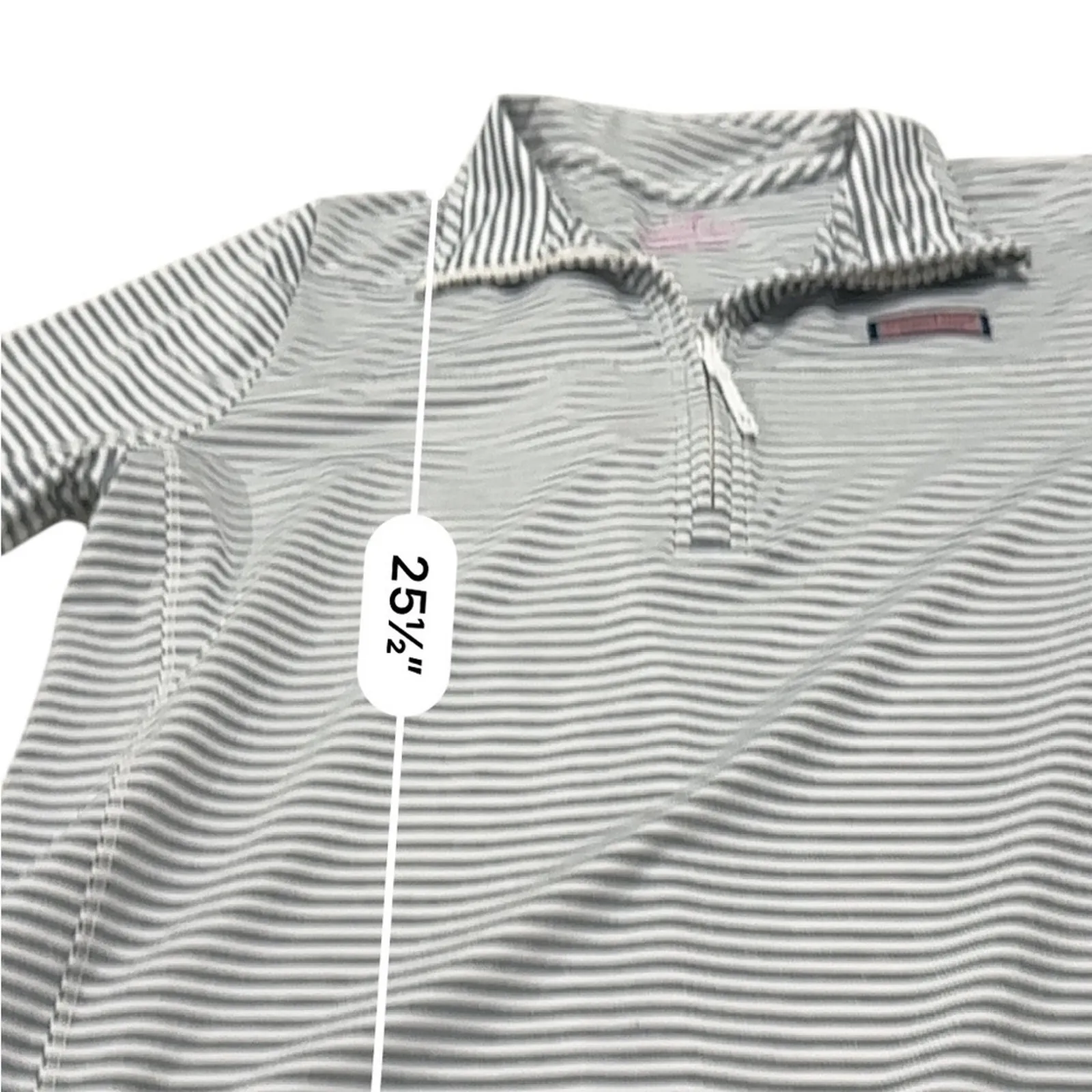 Vineyard Vines Gray White Striped sankaty Shep Shirt Size small - Image 5