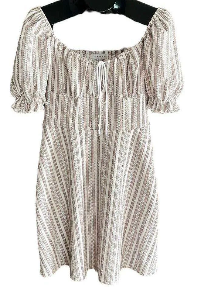 Topshop Dresses Topshop Textured Stripe Mini Dress - Image 6