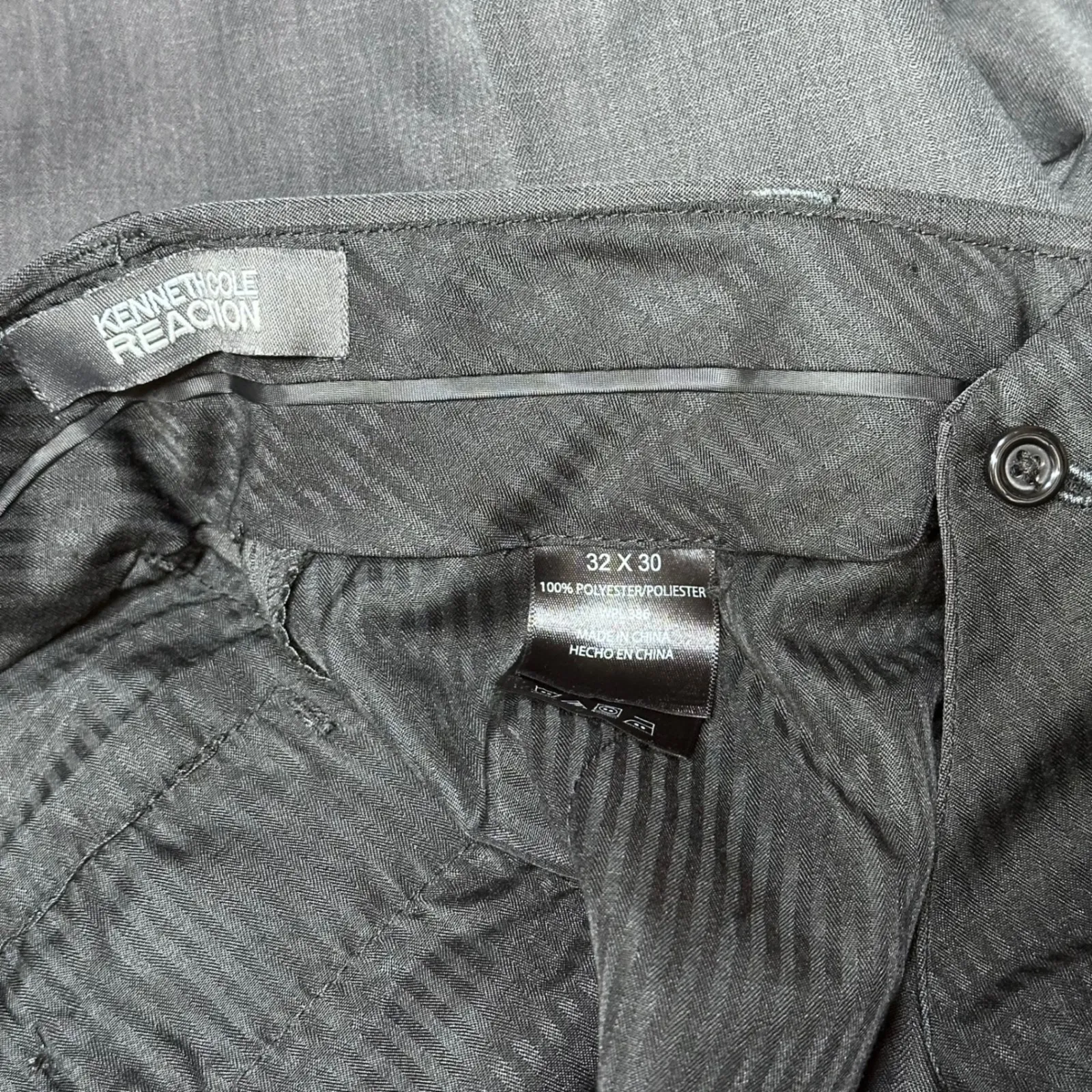 Kenneth Cole Reaction Women Charcoal Gray Suit Trousers Dress Pants Size 32x30 - Image 5