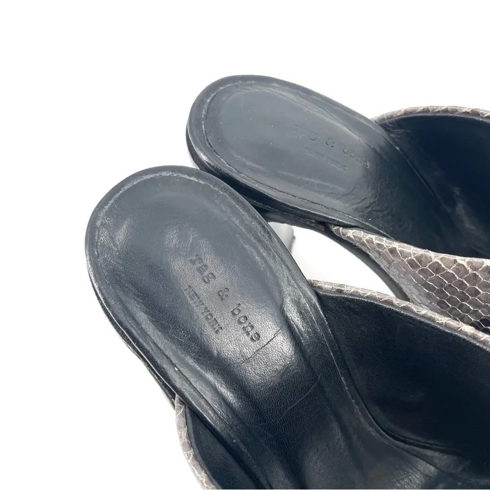 Rag & Bone Tristan Snake-Print Mule Sandal, Asphalt - Image 5