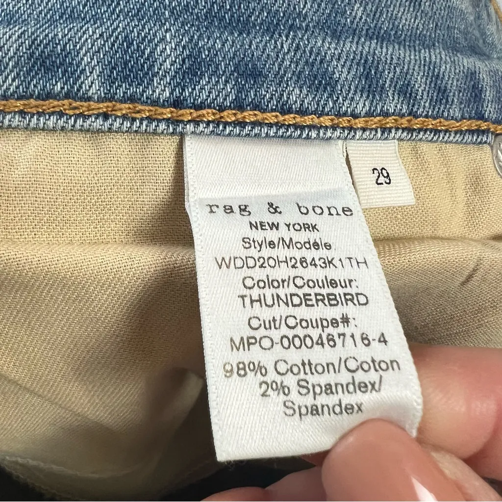 Rag & Bone Dre Low-Rise Slim Boyfriend Jeans in Blue Size 29 - Image 8