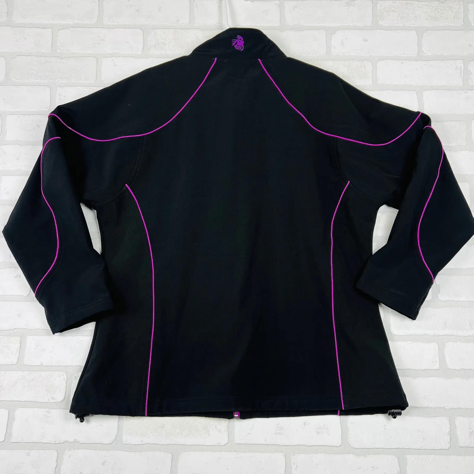 Legendary Whitetails Womens XXL Black Jacket Full Zip Up‎ Purple Trim - Image 8