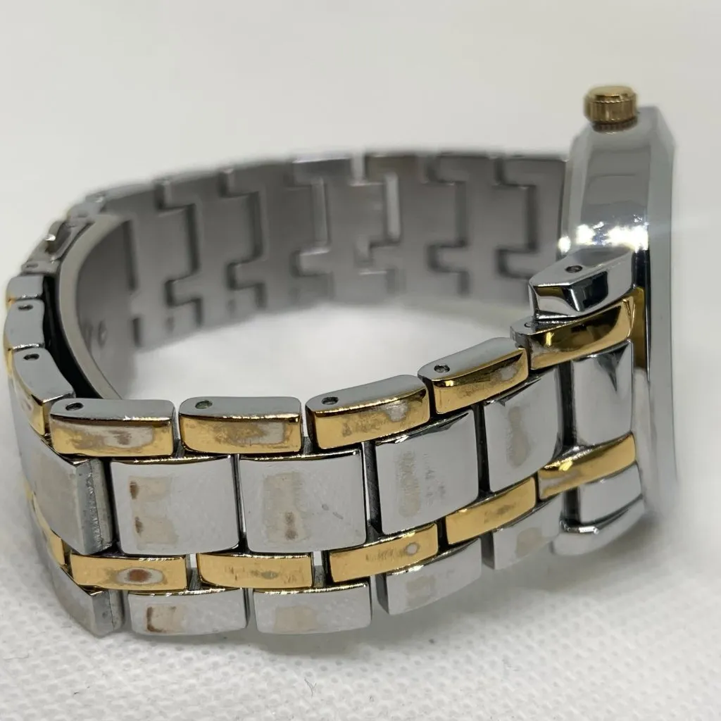 Liz Claiborne women silver gold tone watch 38mm round case quartz 7.5” running - Image 6