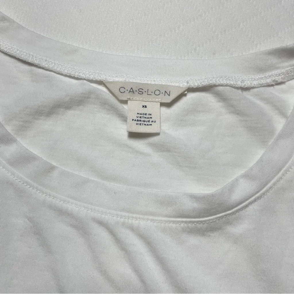 Caslon Bundle of 2 white/blue Soft shirt sleeve shirts Women’s size xs/s, NWT‎ - Image 2