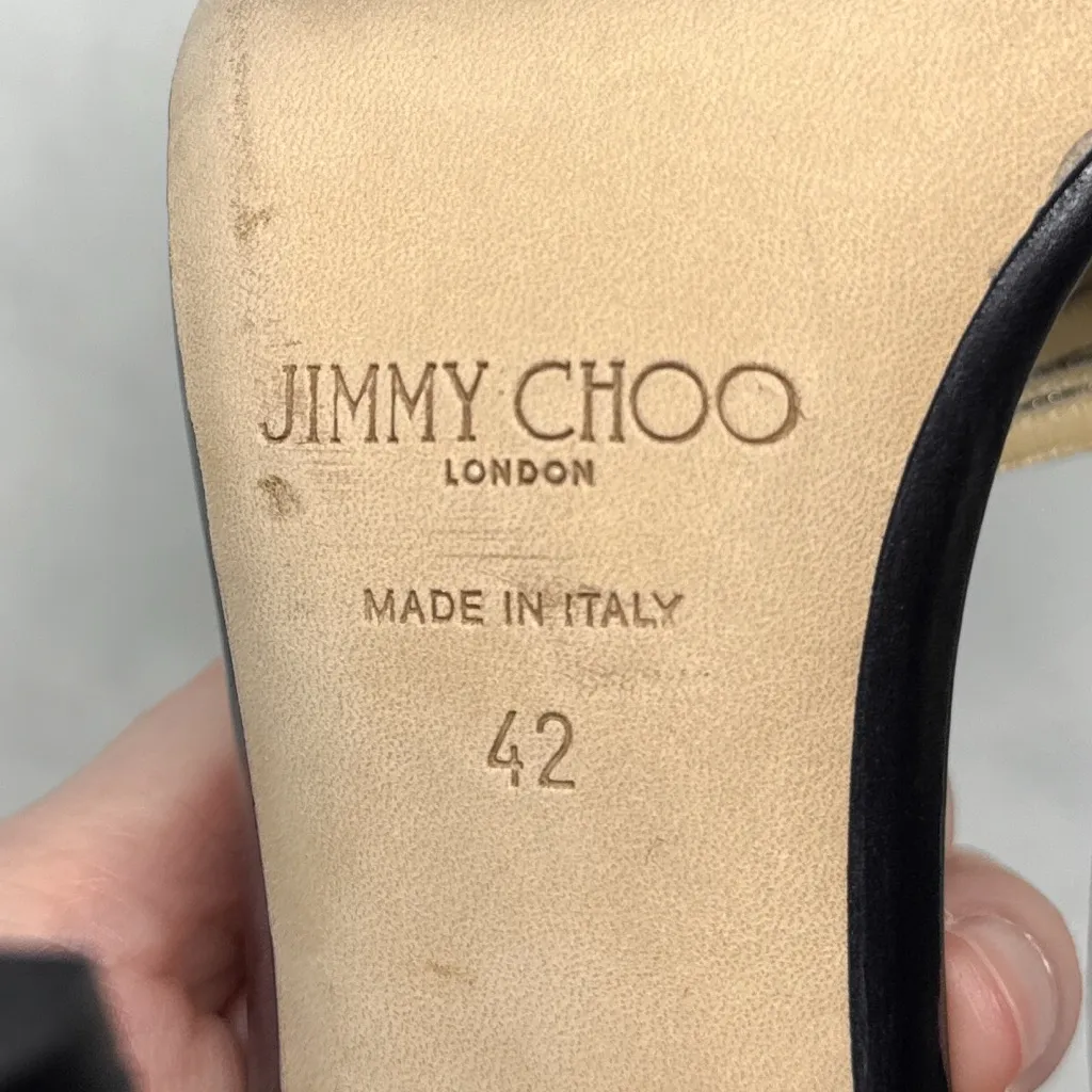 Jimmy Choo Florry Metallic Glitter Strappy Stiletto Sandal Heels Formal Party 42 - Image 12