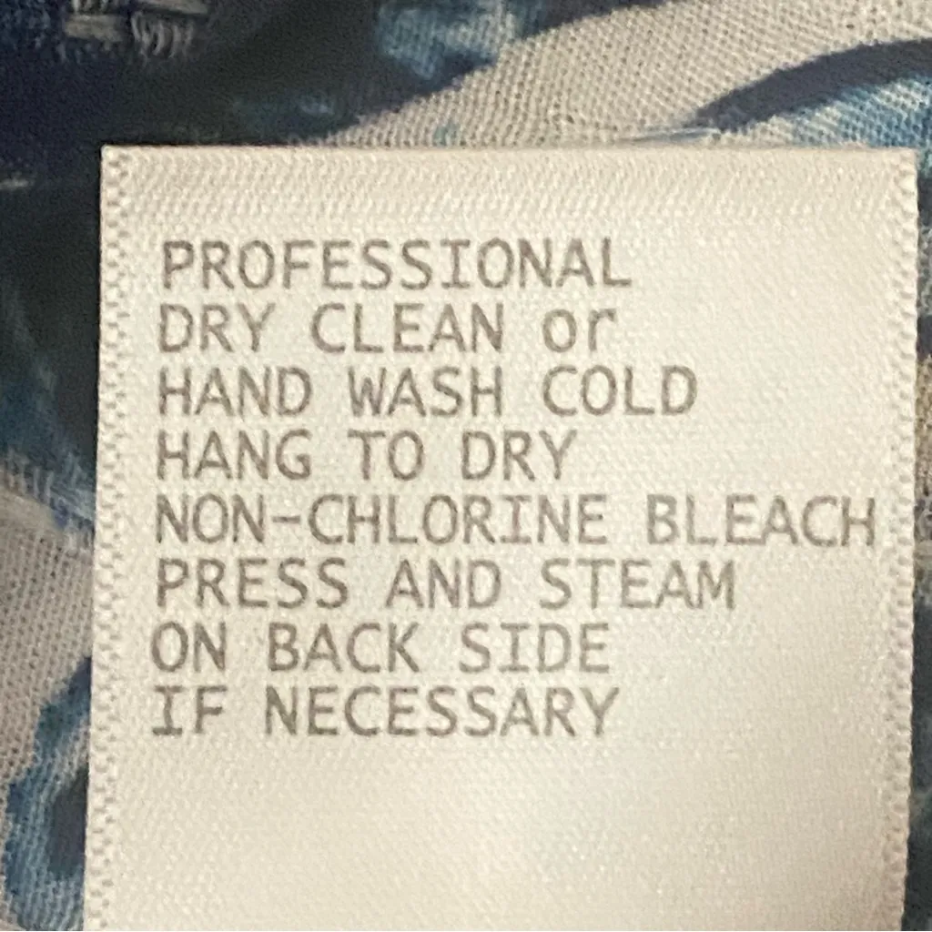 HAUTE HIPPIE shades of blue and white abstract Boho button down blouse Medium - Image 10