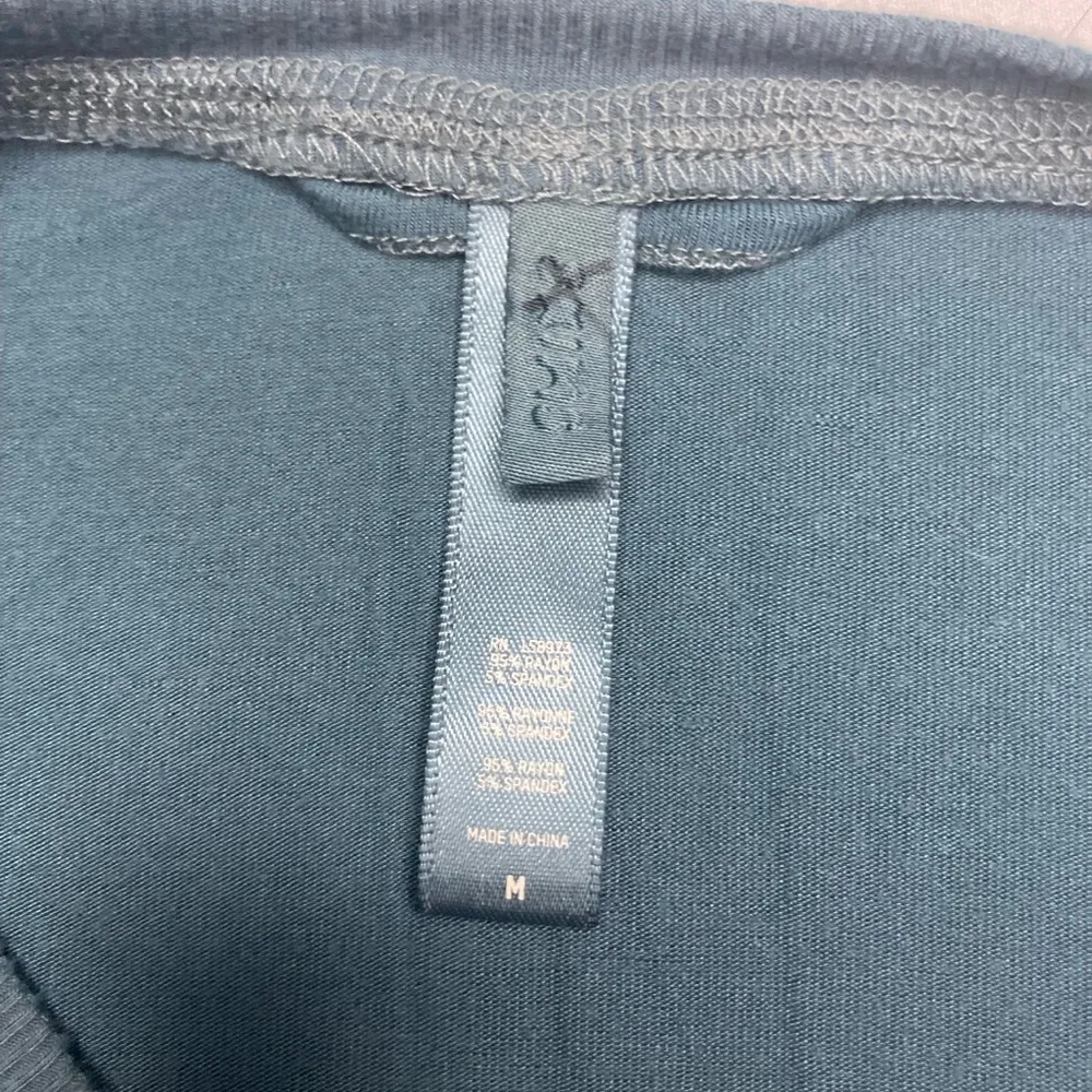 Skims Stretch Cotton Rib Long Sleeve Henley Dress Size Medium Green - Image 4