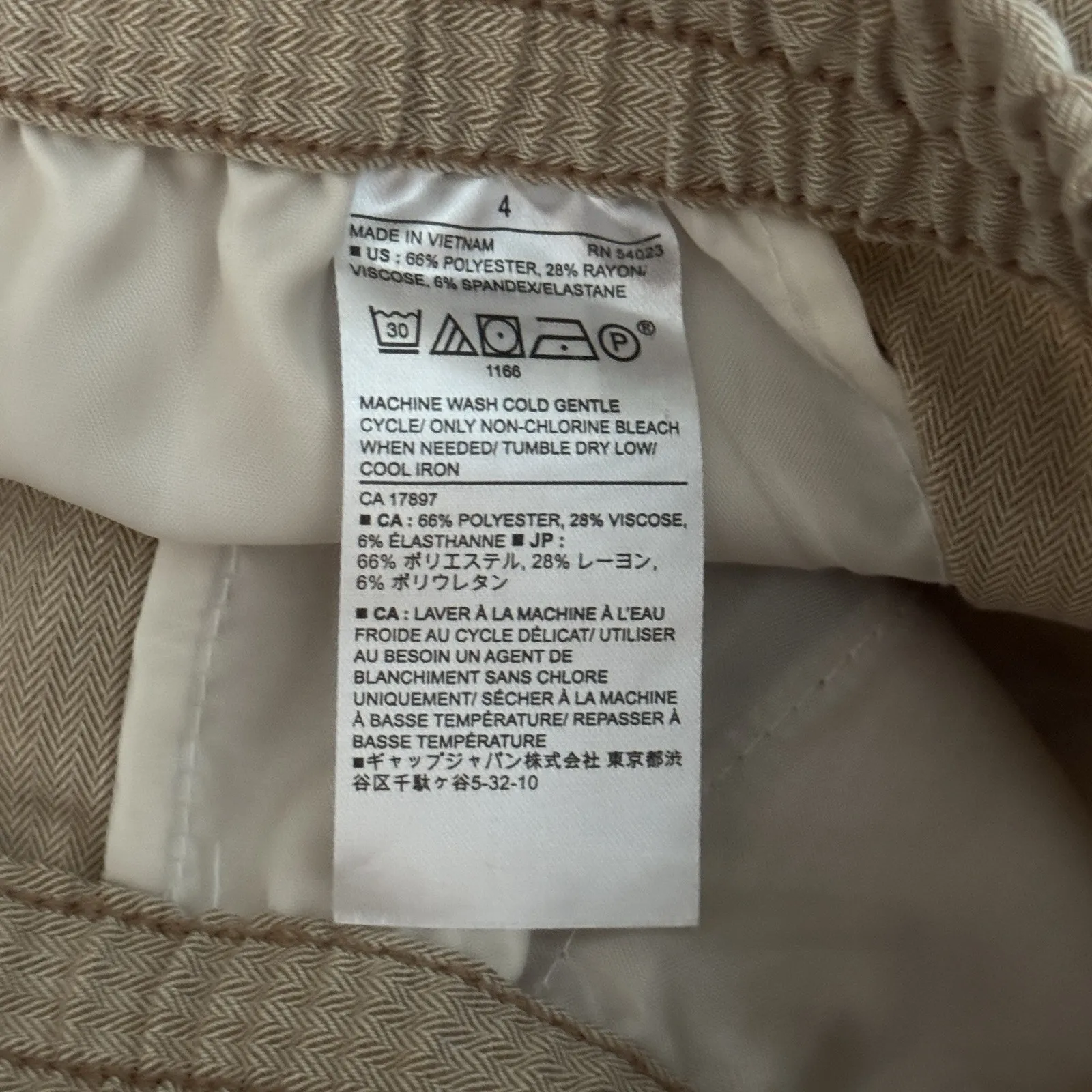 Banana Republic Pants Women 4 Tan Houndstooh Pull On Hayden Pant Workwear Preppy - Image 8